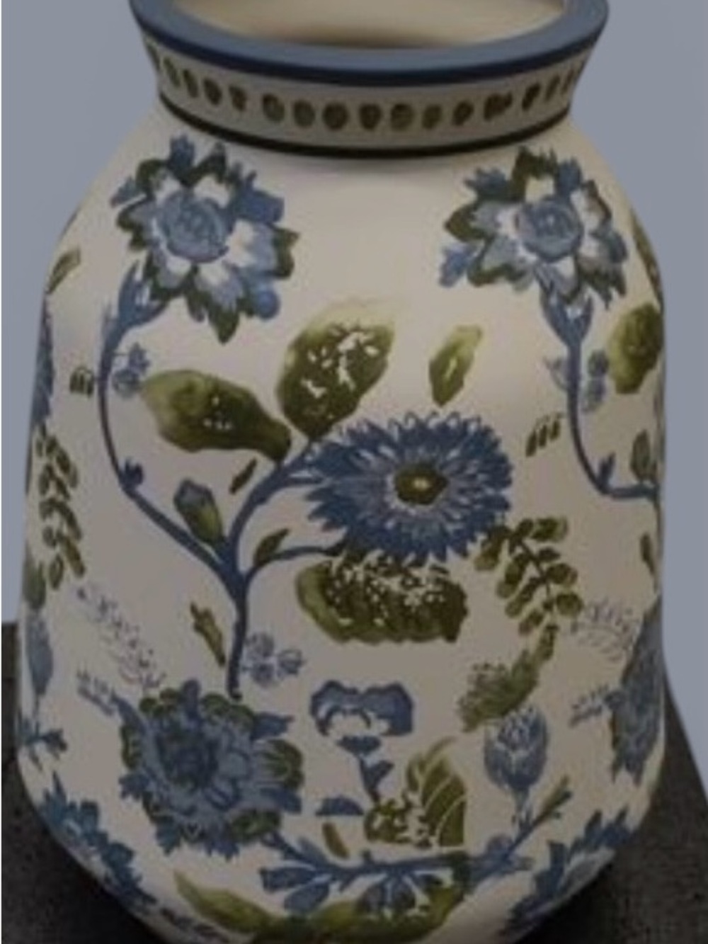 Threshold Blue and Green Floral Ceramic Vase - Picture 2 of 3